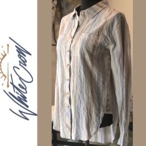 White Crow Long Sleeved Lace Button Down Small